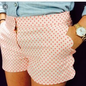 NWT J. Crew White w/ Pink Polka dot Shorts size 4